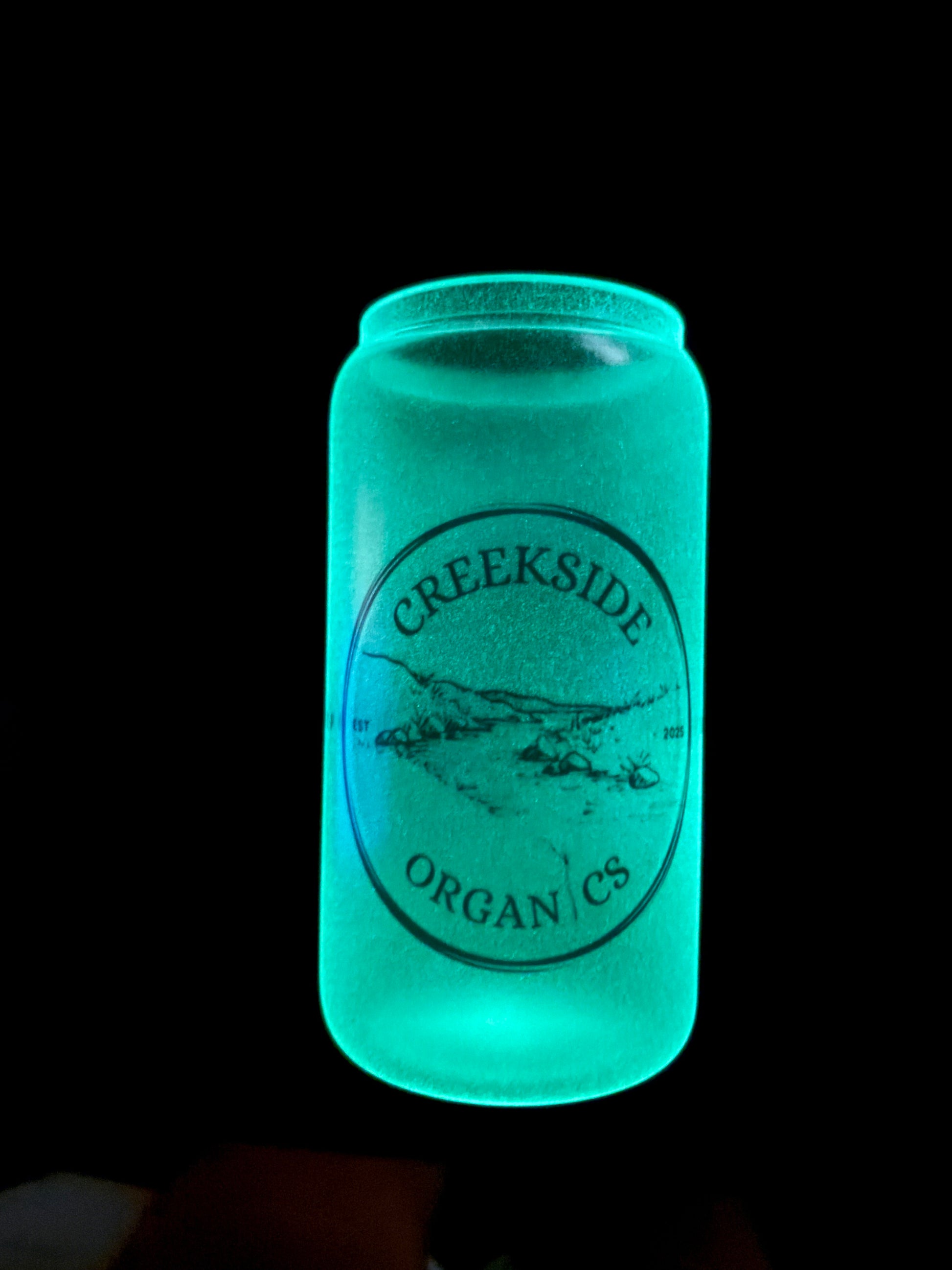 Glow-in-the-Dark Glass Can Tumbler – 16 oz